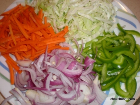 Veggies for chowmein