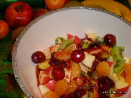Fruit Salad With Strawberry Glaze