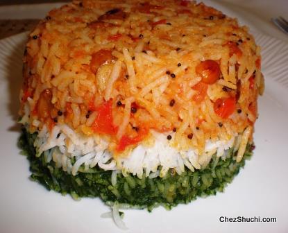 spinach rice layer