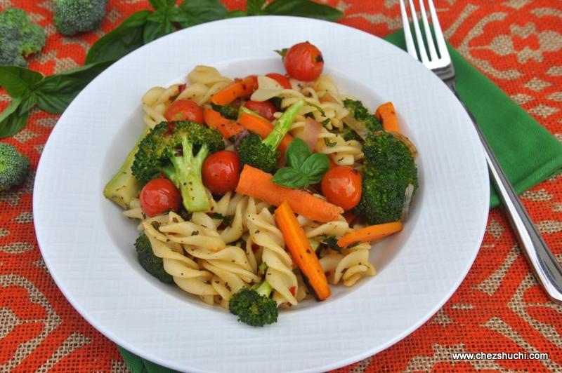 pasta with veggies