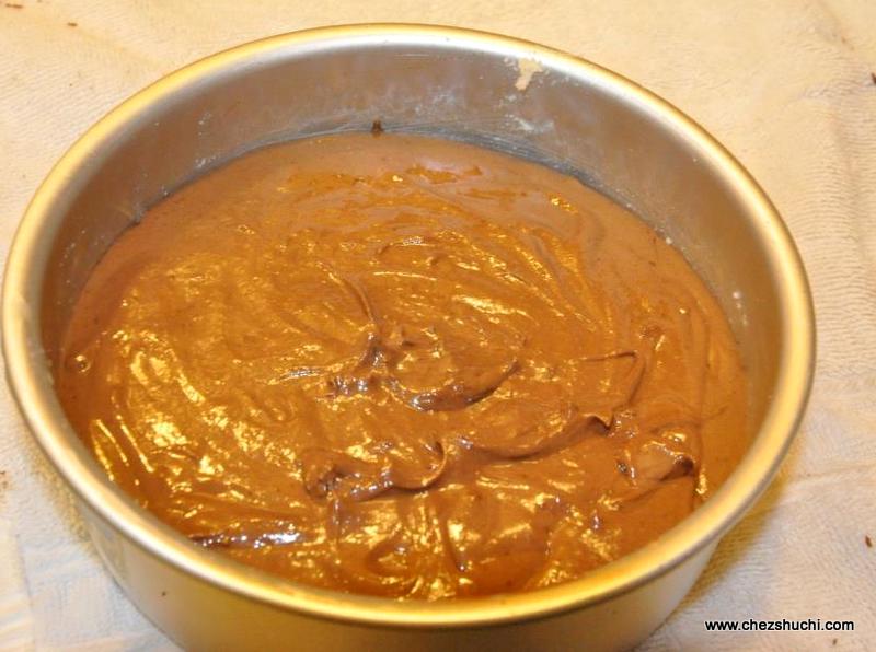 batter poured in baking dish