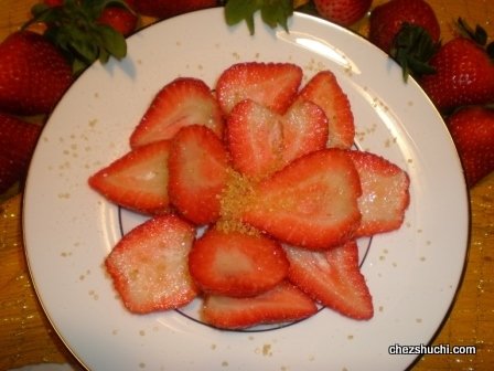 crystals on strawberry