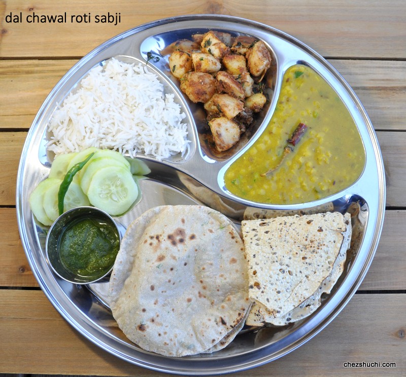 Dal Chawal Roti Sabji| Daily Comfort Food | Indian Thali