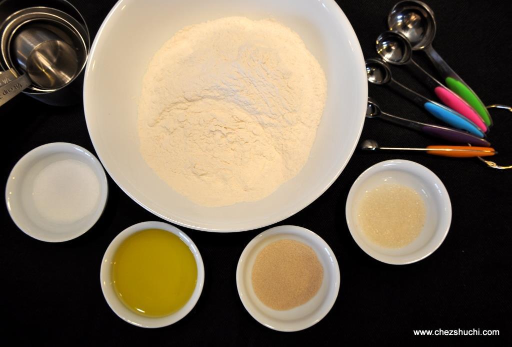 ingredients for focaccia bread