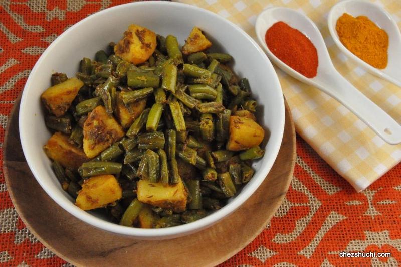 French beans and potato sabji