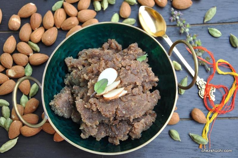 serving suggestion buckwheat almond halwa