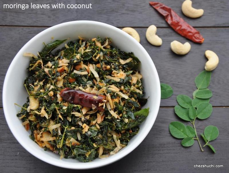 karela/moringa leaves with coconut