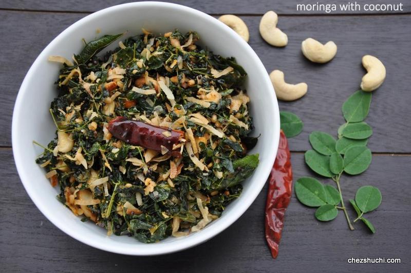 karela/moringa leaves with coconut