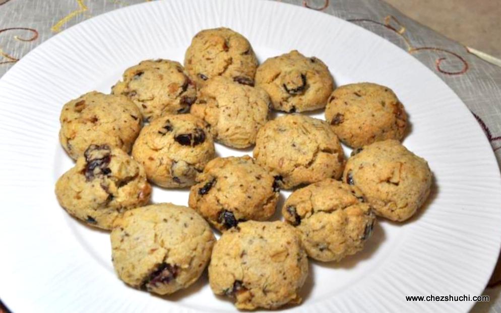 Oat Flax Cranberries and walnut Cookies