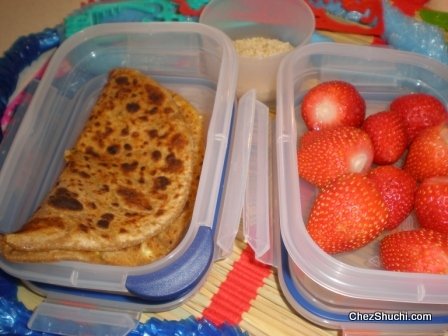 paneer paratha for lunch boxes