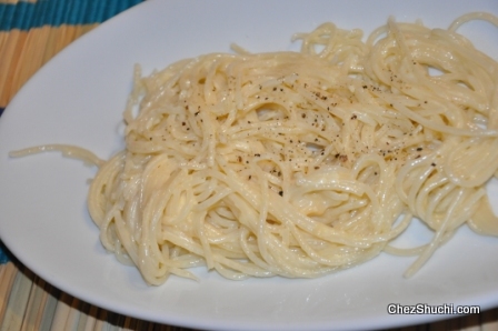 spaghetti with alfredo sauce