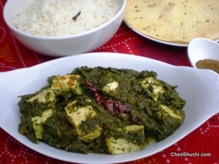 Saag Paneer with Rice