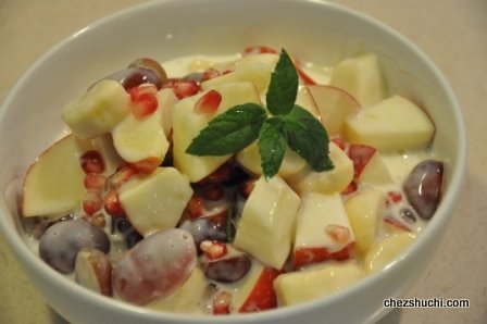Fruit Salad in yogurt dressing