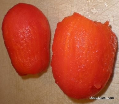 skinned tomato