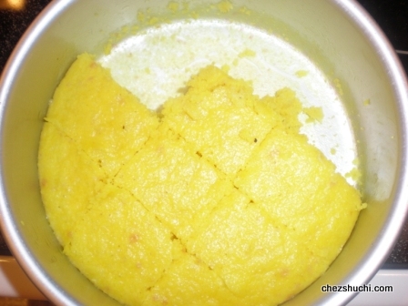 view of dhokla batter in the steam cooker