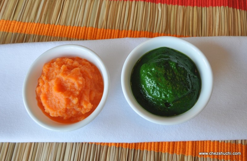 carrot and spinach puree