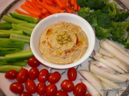 veggies with humus